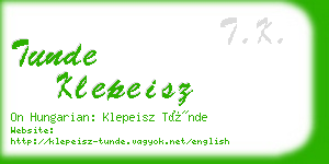 tunde klepeisz business card